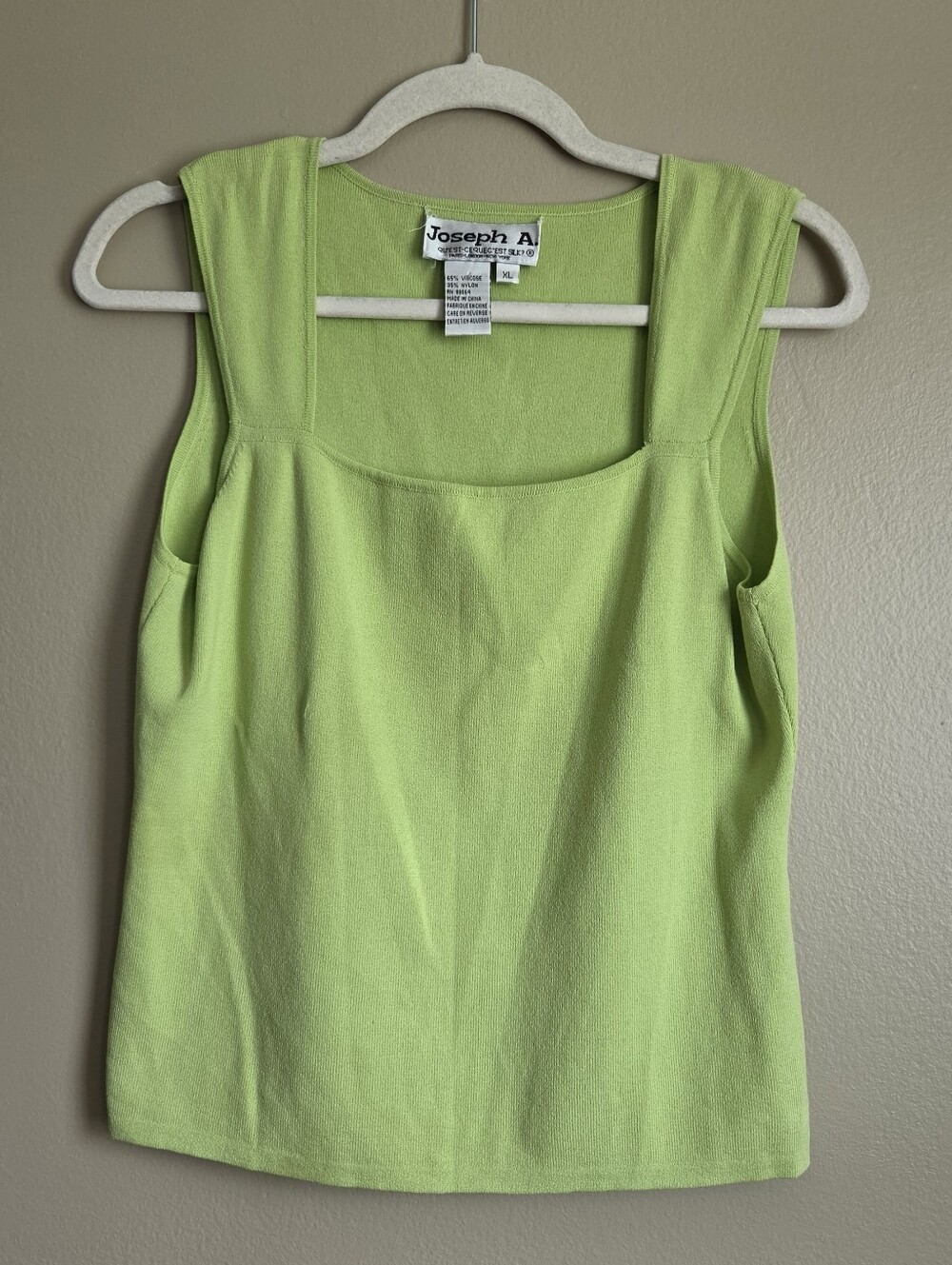 Joseph A Lime Green Square Neck Tank